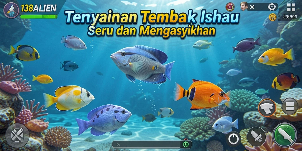 Tampilan gameplay 138ALIEN menampilkan aksi menembak ikan yang seru.