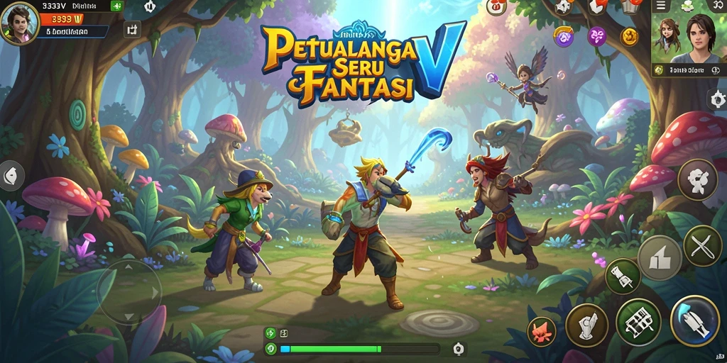Tampilan gameplay seru dalam dunia petualangan 333V.