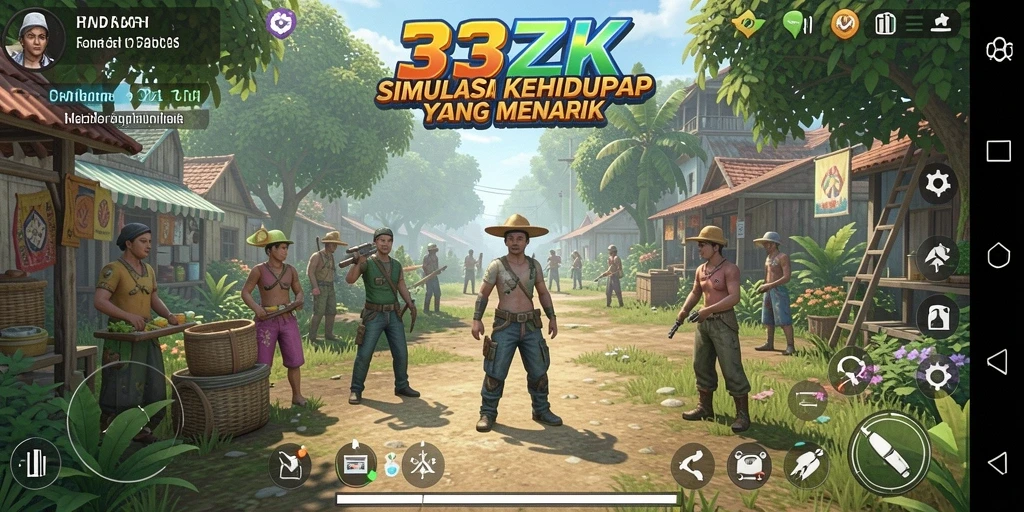 Tampilan gameplay 33ZK dengan karakter dan lingkungan yang hidup.