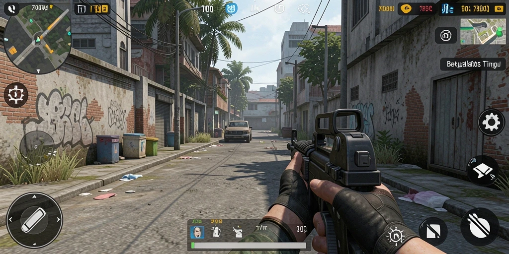 Tangkapan layar 700Q menampilkan aksi seru dalam gameplay TPS.