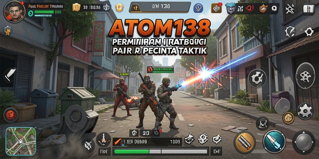 Screenshot ATOM138 menunjukkan pertarungan taktis yang mendebarkan antara karakter.