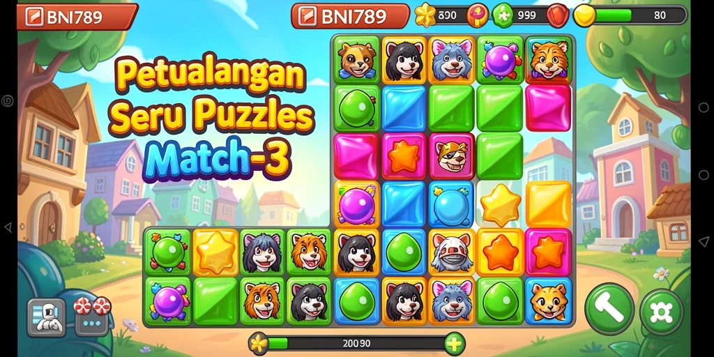 Tampilan gameplay BNI789 yang penuh warna dan menantang.