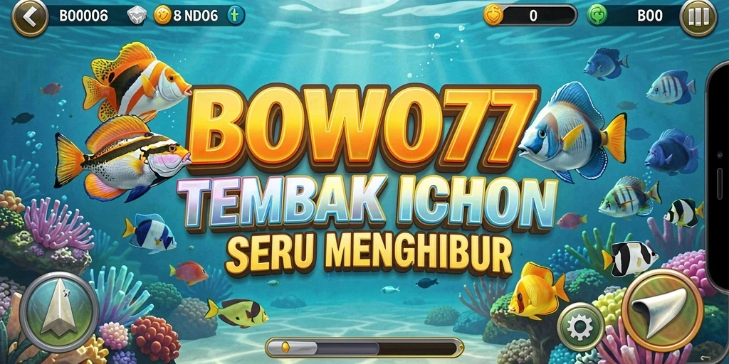 Screenshot BOWO77 menunjukkan pemain sedang menembak ikan di lautan.