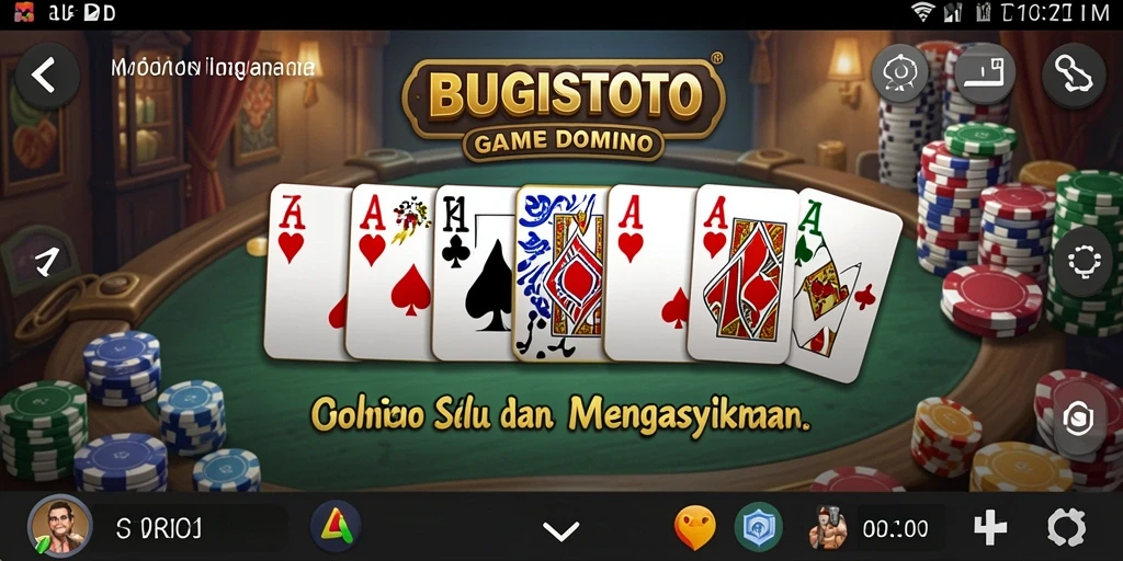Tampilan gameplay seru dari game Domino BUGISTOTO.