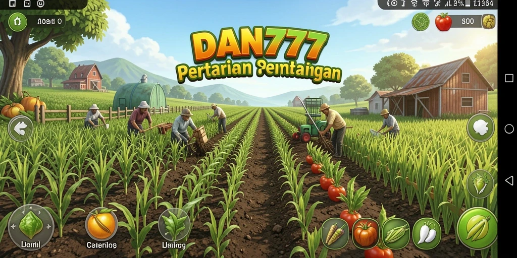 Gambar menampilkan gameplay seru dari DAN777 saat bercocok tanam.