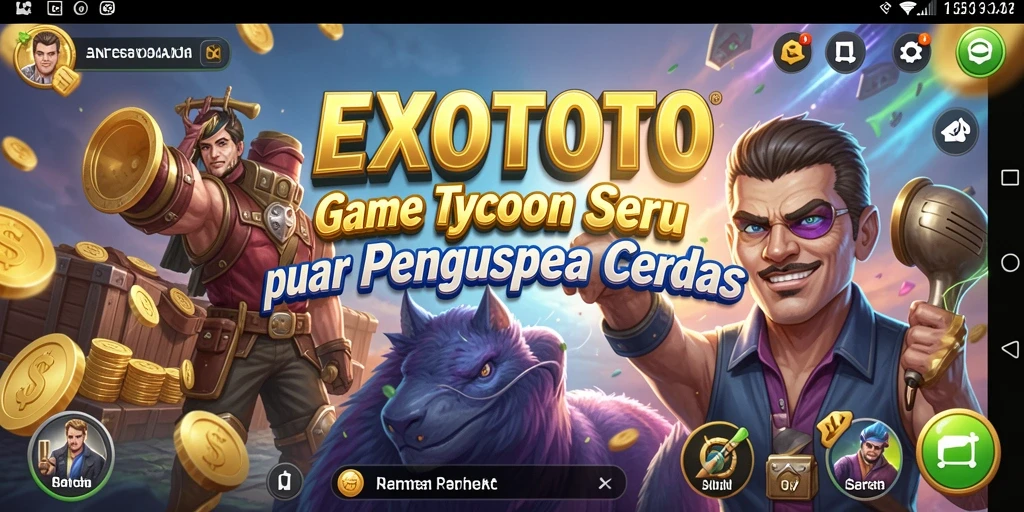 Gameplay menarik EXOTOTO yang menggambarkan pengelolaan bisnis.