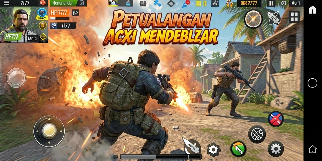 Screenshot gameplay HP777 menampilkan aksi mendebarkan dan intens.