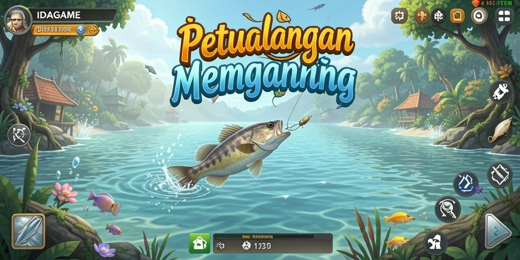 Screenshot IDAGAME dengan tampilan gameplay memancing yang menakjubkan.