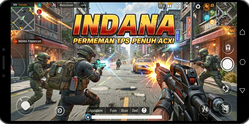 Tangkapan layar gameplay INDAAA menunjukkan pertarungan seru di medan perang.