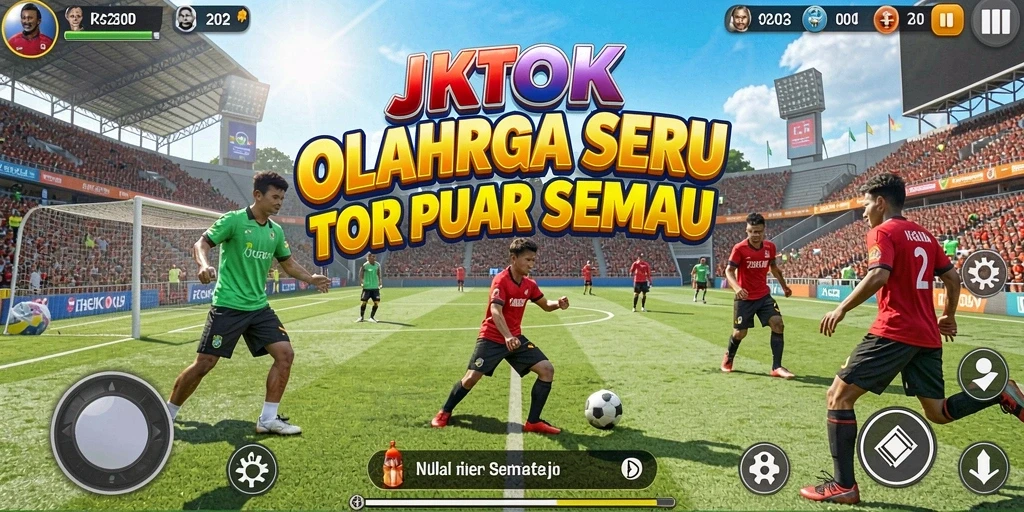 Tampilan screenshot JKTOK menampilkan aksi seru dalam permainan olahraga.