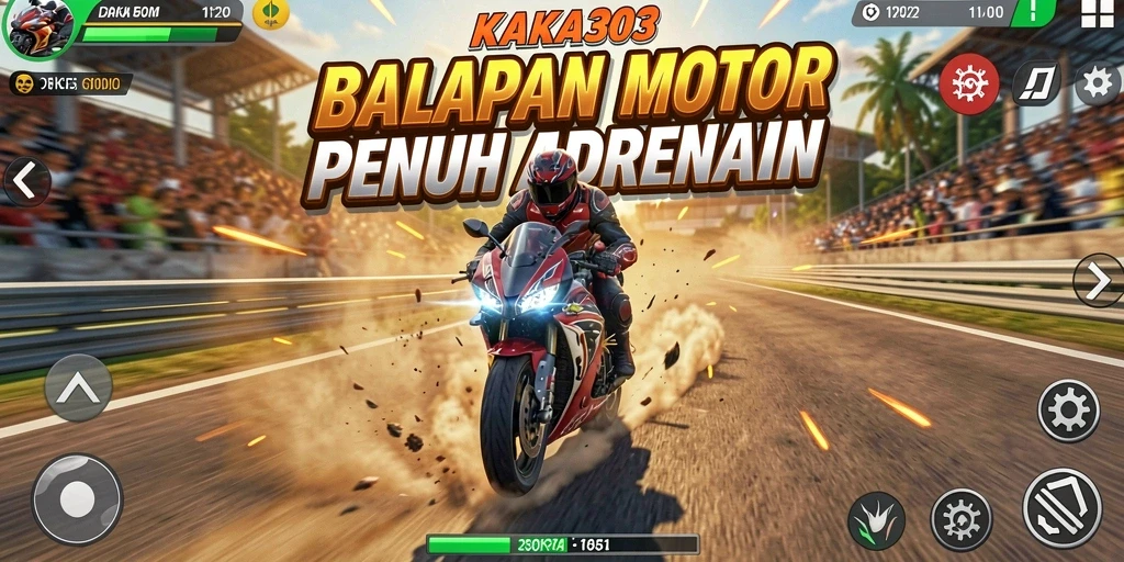 Screenshot gameplay KAKA303 menampilkan balapan motor intens.