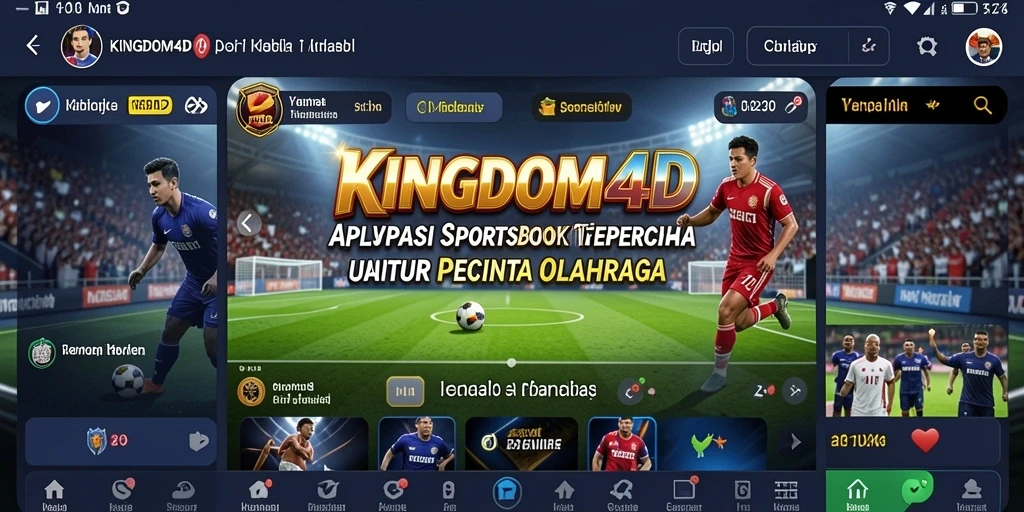 Tampilan menarik dan user-friendly dari aplikasi KINGDOM4D untuk taruhan Sportsbook.