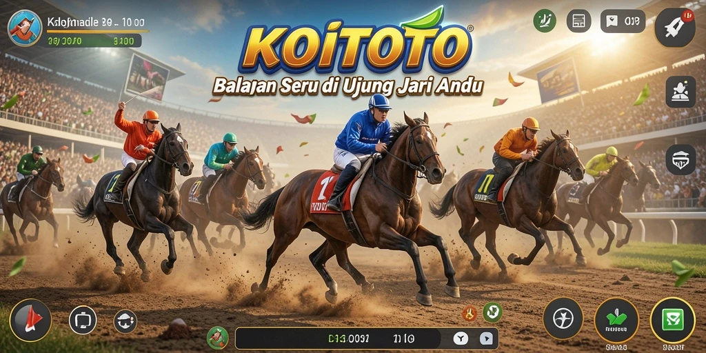Gameplay balapan seru di KOITOTO dengan mobil yang bertenaga.