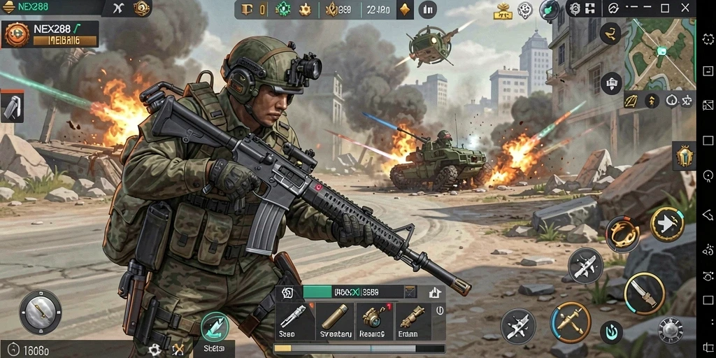 Tampilan gameplay NEX288 yang menegangkan dan strategis.