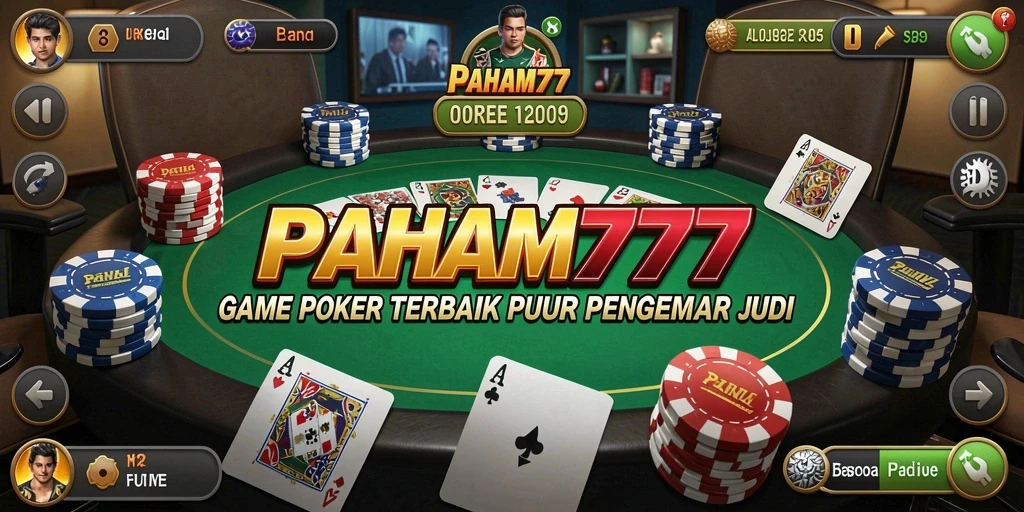 Screenshot gameplay PAHAM777 menampilkan suasana permainan poker yang seru.
