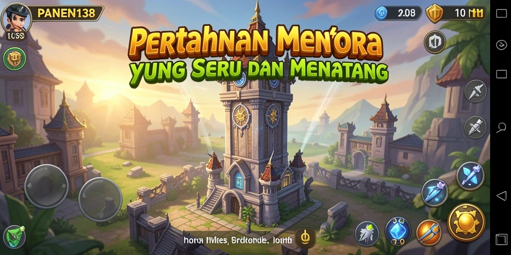 Gameplay seru Tower Defense di PANEN138 dengan menara dan strategi yang menantang.