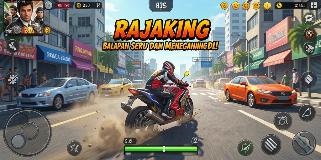 Gameplay menegangkan dalam balapan yang seru dan penuh aksi.