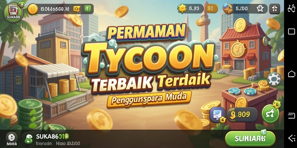 Tampilan gameplay menarik dari SUKA86 yang menunjukkan manajemen bisnis.
