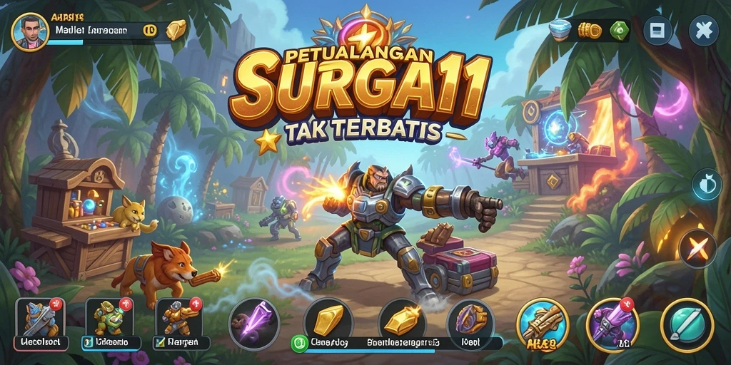 Tangkapan layar SURGA11 menampilkan aksi gameplay arcade yang seru dan penuh tantangan.