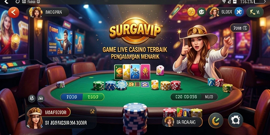 Tampilan gameplay Live Casino yang menegangkan dan interaktif.