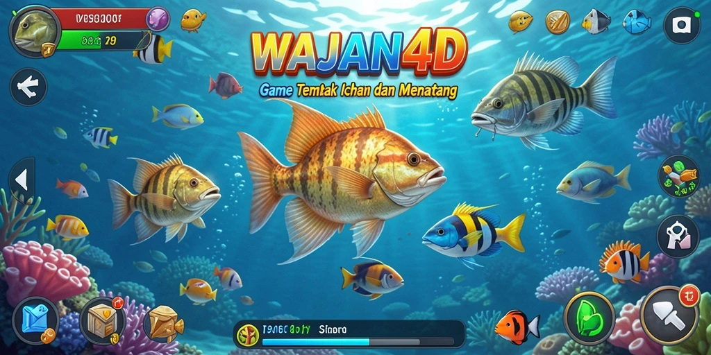 Tangkapan layar utama dari gameplay seru WAJAN4D Tembak Ikan.