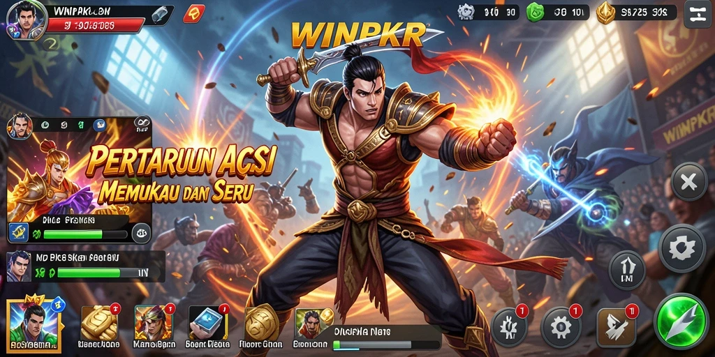 Tangkapan layar dari gameplay aksi mendebarkan di WINPKR.
