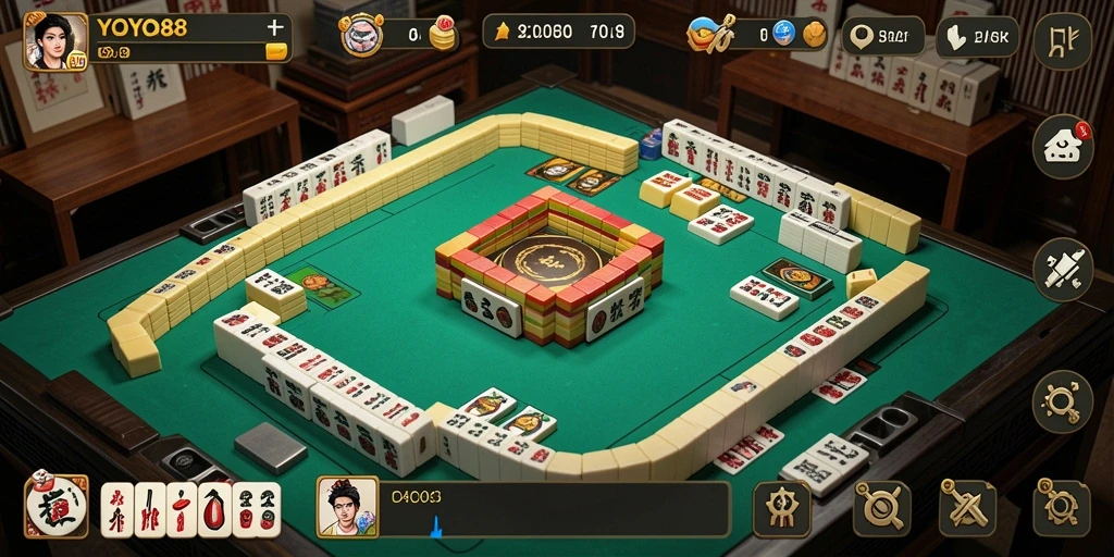 Screenshot gameplay YOYO88 yang menunjukkan tantangan Mahjong yang seru.